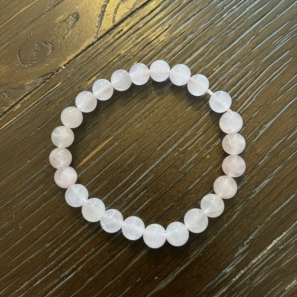 Bracelet de Quartz Rose naturel 8 mm avec 23 pierres – bracelet ésotérique de sorcellerie pour amour, Vénus et harmonie