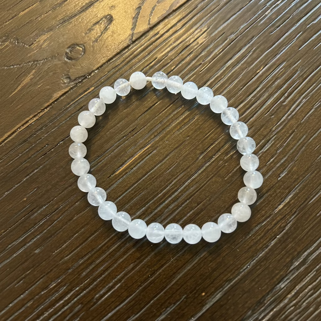 Bracelet Jade Blanc 6 mm 30 pierres – bracelet de sorcellerie pour chance, prospérité, protection et paix