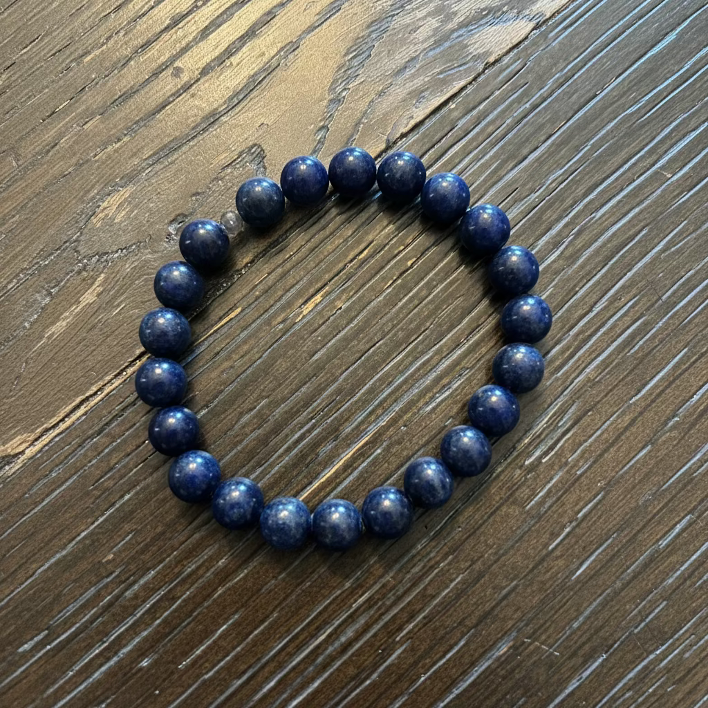 Bracelet Lapis-Lazuli 8 mm 23 pierres – bracelet de sorcellerie pour intuition, clairvoyance et pouvoirs psychiques