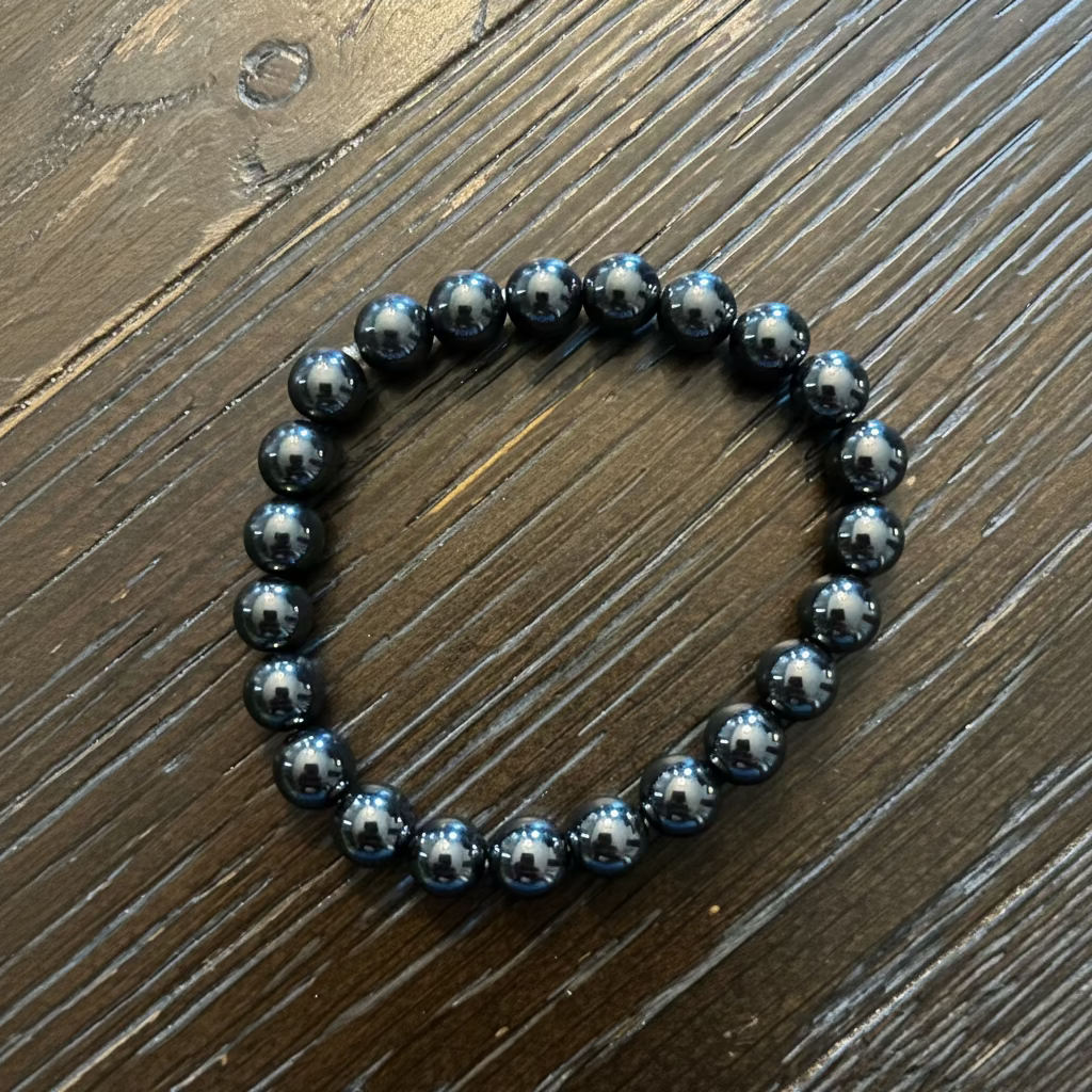 Bracelet Hématite 8 mm 23 pierres – bracelet de sorcellerie pour protection, ancrage, force et stabilité