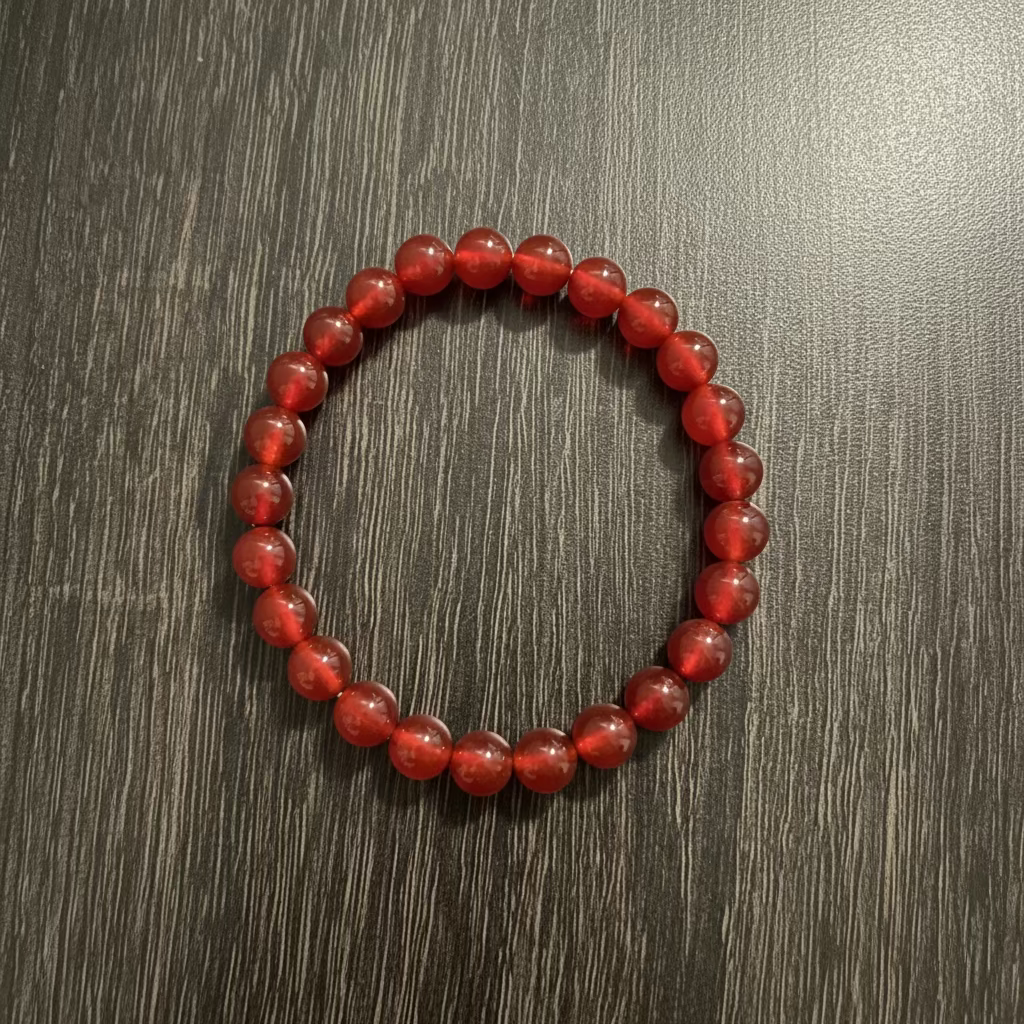 Bracelet Cornaline 8 mm 23 pierres naturelles – bracelet de sorcellerie pour courage, vitalité, passion et pouvoir personnel