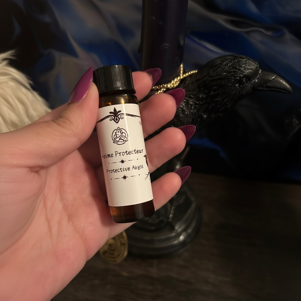 Huile rituelle Abîme Protecteur 10 ml – protection spirituelle, bannissement et barrière contre les entités et énergies négatives.