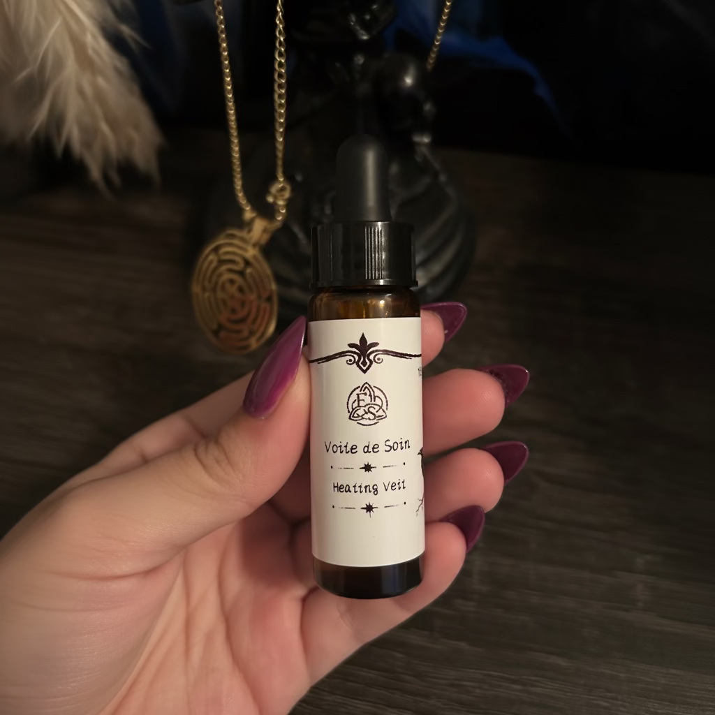 Huile Voile de Soin 10 ml – purification, protection énergétique, guérison des petits maux et soins spirituels du quotidien.