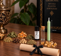 Kit DIY Mon Jar de Fortune avec pot, herbes rituelles, bougie verte et huile de prospérité pour rituel d’abondance et d’argent.