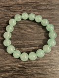Bracelet Aventurine verte naturelle composé de 18 pierres rondes de 10 mm, talisman ésotérique de chance, argent et prospérité.