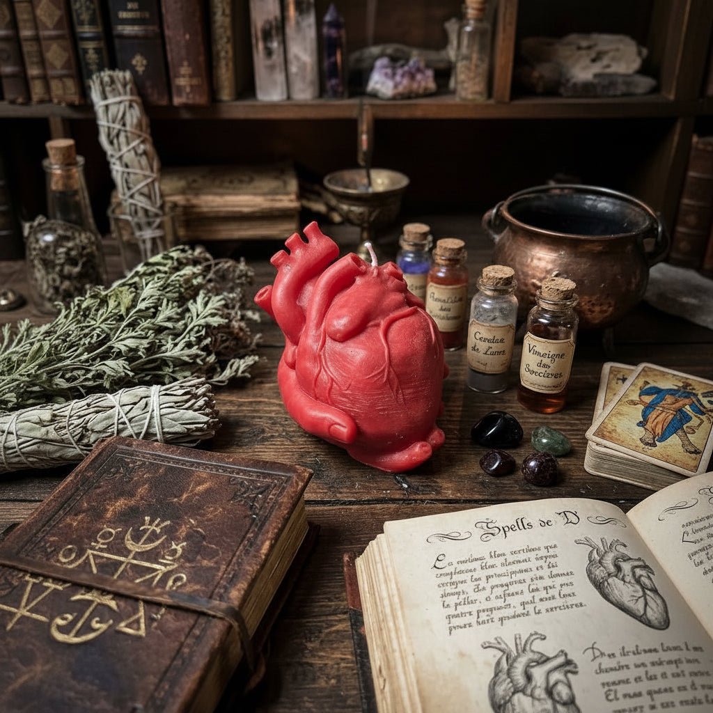 Bougie cœur magie d’envoûtement - Enchantement et Sortilèges