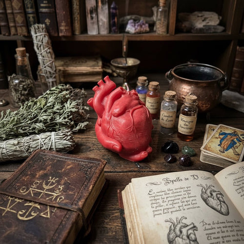 Bougie cœur magie d’envoûtement - Enchantement et Sortilèges