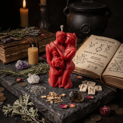 Bougie Couple Entrelacé – Union & Passion - Enchantement et Sortilèges
