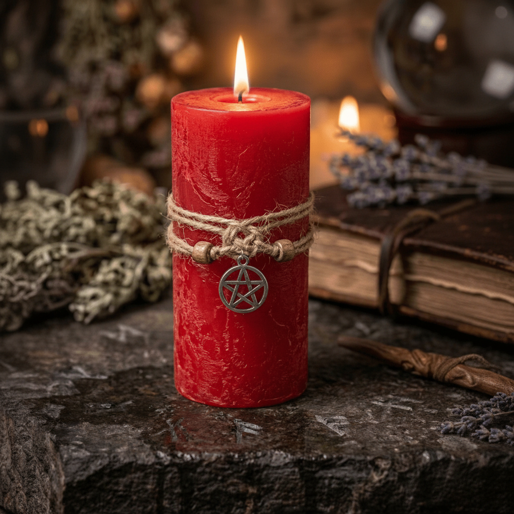 Bougie Lampion Rituel – 8,5 cm x 5 cm - Enchantement et Sortilèges