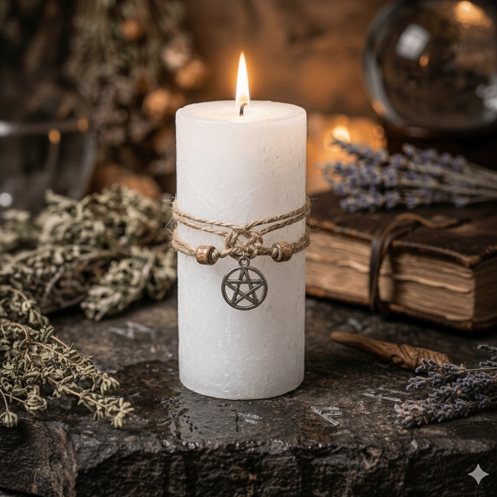 Bougie Lampion Rituel – 8,5 cm x 5 cm - Enchantement et Sortilèges