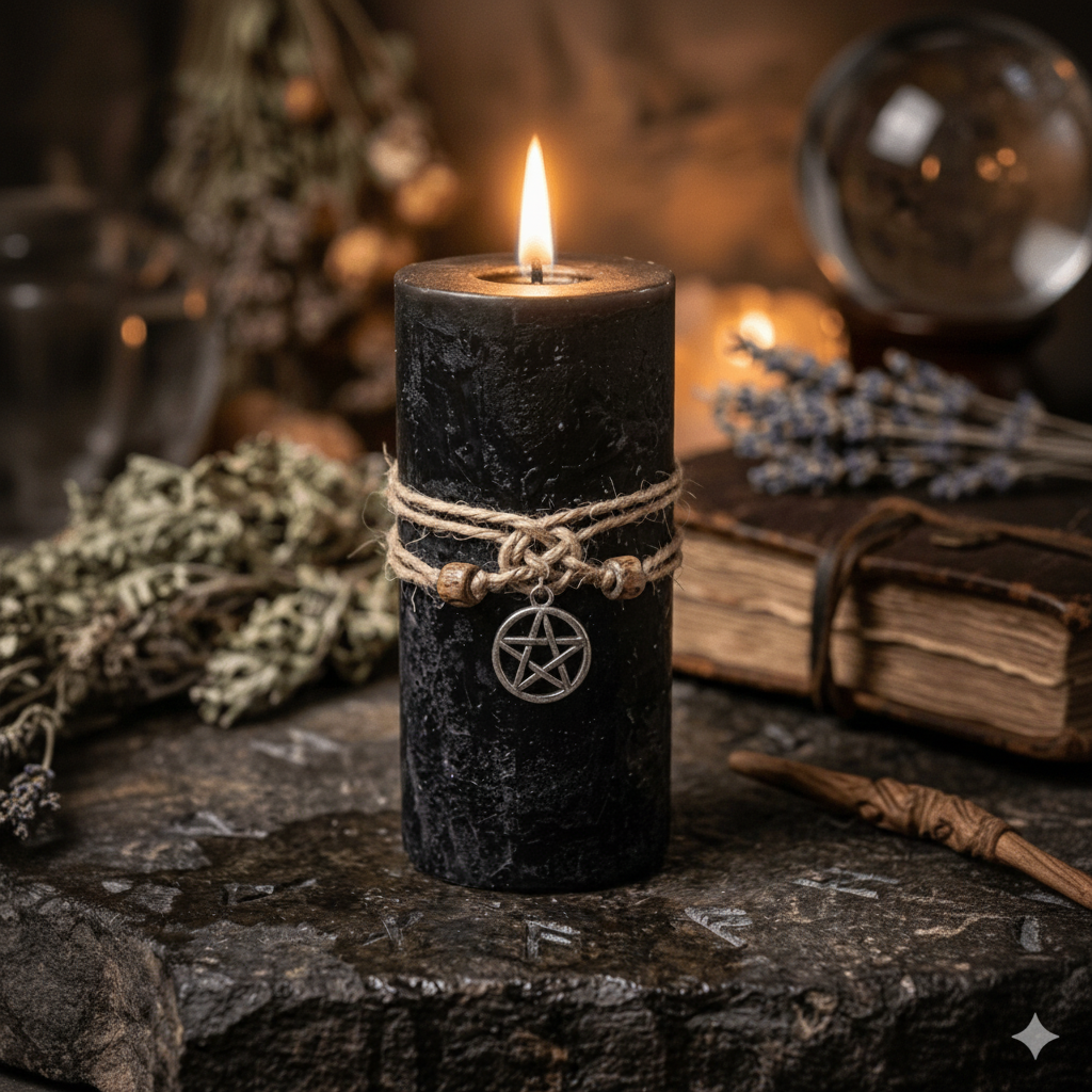 Bougie Lampion Rituel – 8,5 cm x 5 cm - Enchantement et Sortilèges
