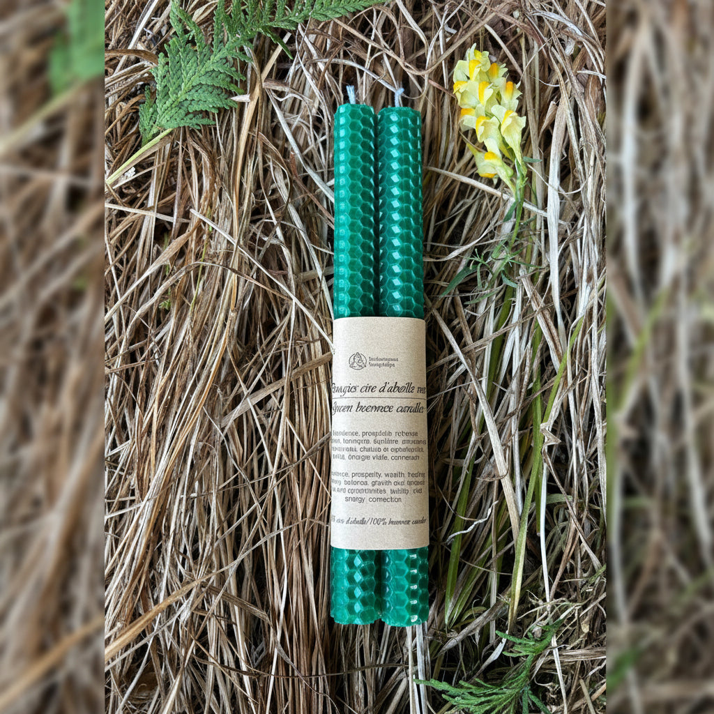 Bougie Rituel en Cire d’Abeille Naturelle – 20 cm - Enchantement et Sortilèges