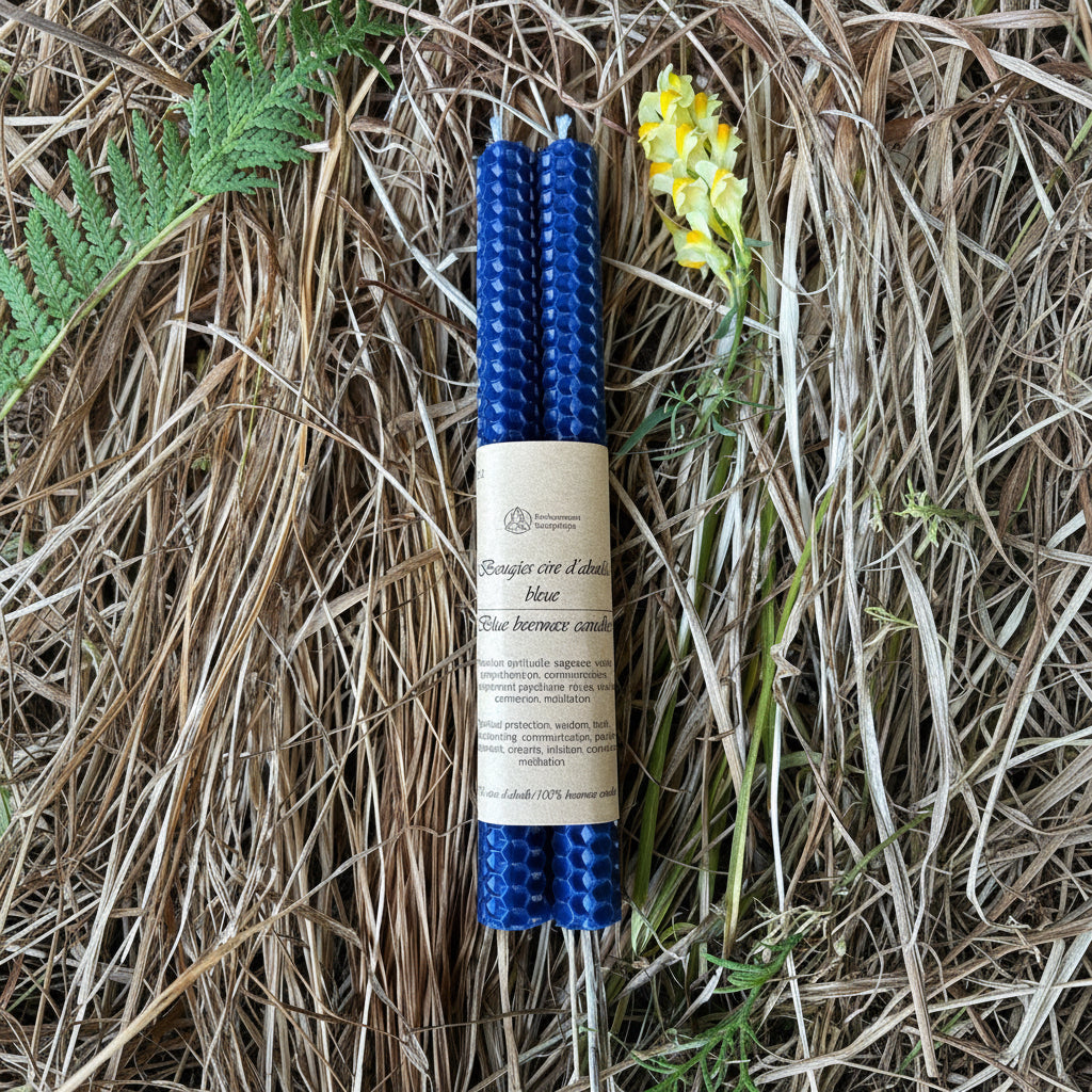 Bougie Rituel en Cire d’Abeille Naturelle – 20 cm - Enchantement et Sortilèges