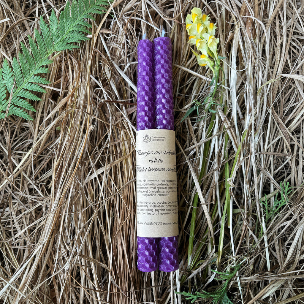 Bougie Rituel en Cire d’Abeille Naturelle – 20 cm - Enchantement et Sortilèges