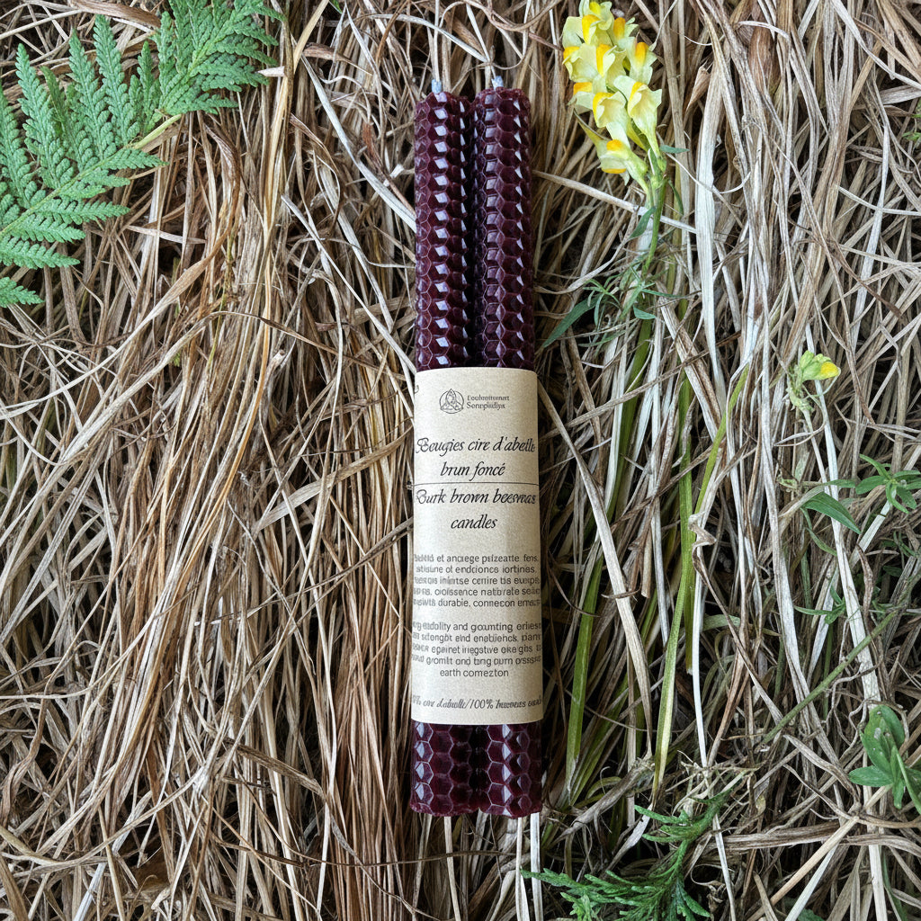 Bougie Rituel en Cire d’Abeille Naturelle – 20 cm - Enchantement et Sortilèges