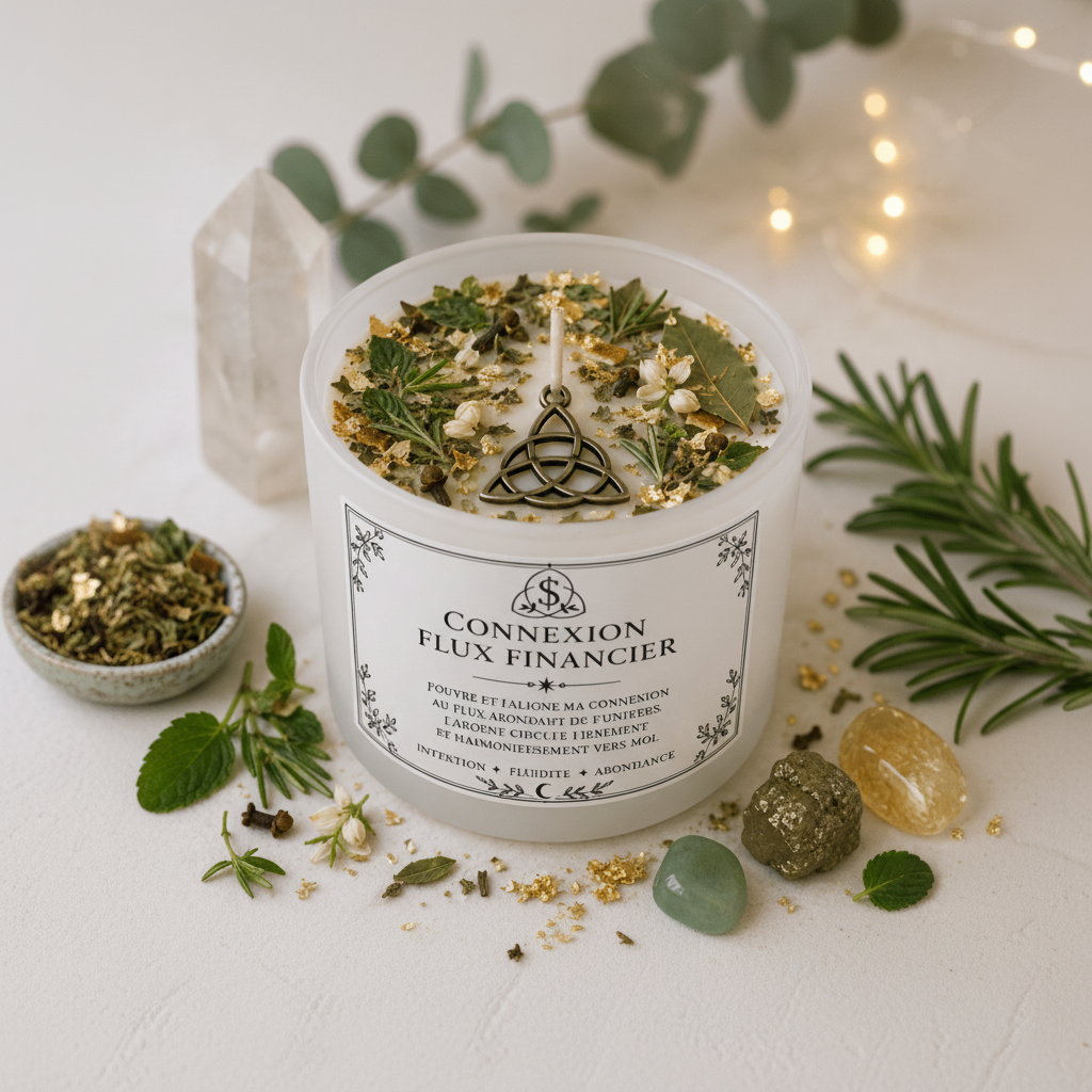 Bougie Rituelle – Connexion Flux Financier - Enchantement et Sortilèges