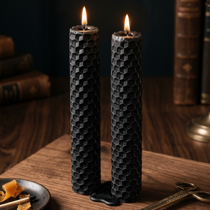 Bougies en cire d’abeille naturelle – 10 cm (Paquet de 2) - Enchantement et Sortilèges