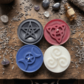 Bougies rituelles assorties – Ensemble de 4 mini bougies symboliques (36 mm x 14 mm) - Enchantement et Sortilèges