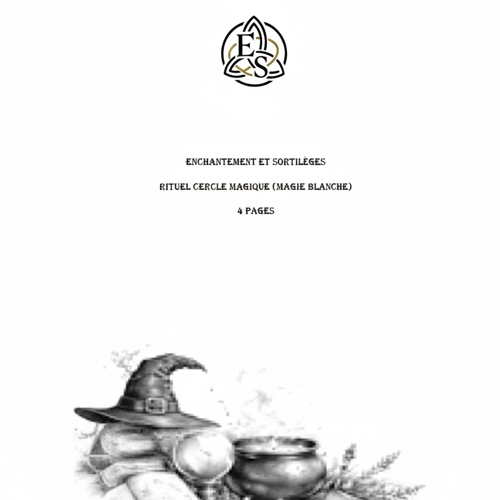Cercle Magique – Rituel de Protection et d’Ancrage (Magie Blanche) PDF – 4 pages | Guide pratique numérique - Enchantement et Sortilèges