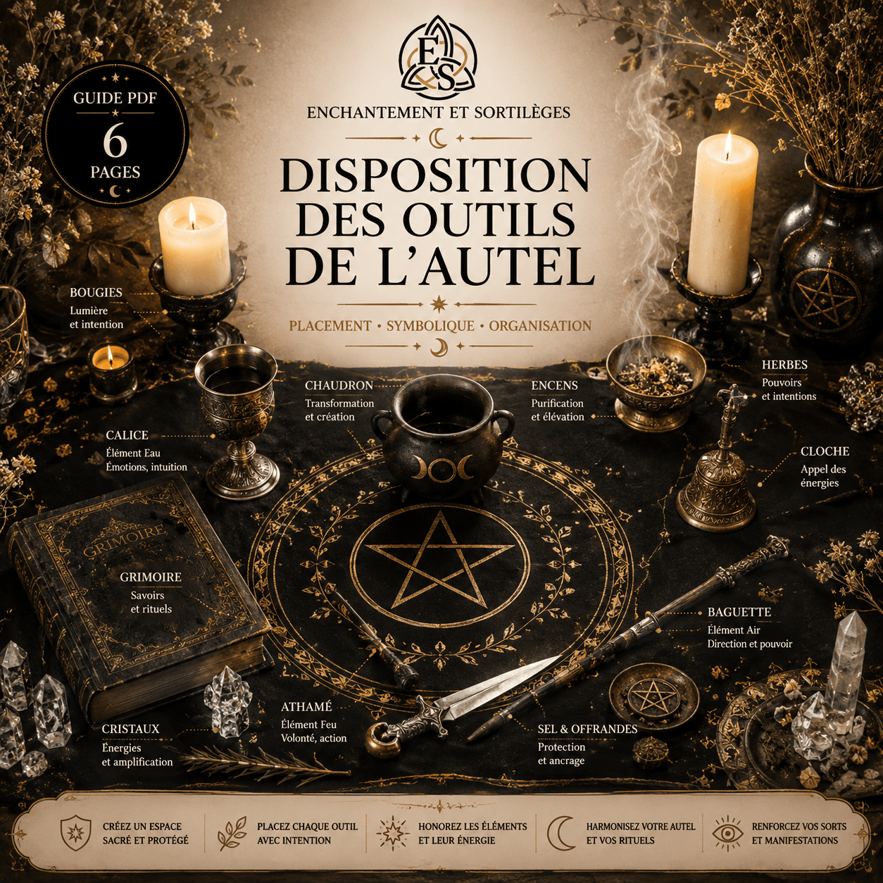 Disposition des Outils de l’Autel PDF – 6 pages | Guide pratique numérique - Enchantement et Sortilèges