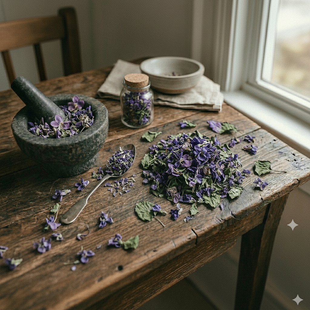 Fleurs de violettes séchées – 15g | Douceur, intuition & amour spirituel - Enchantement et Sortilèges