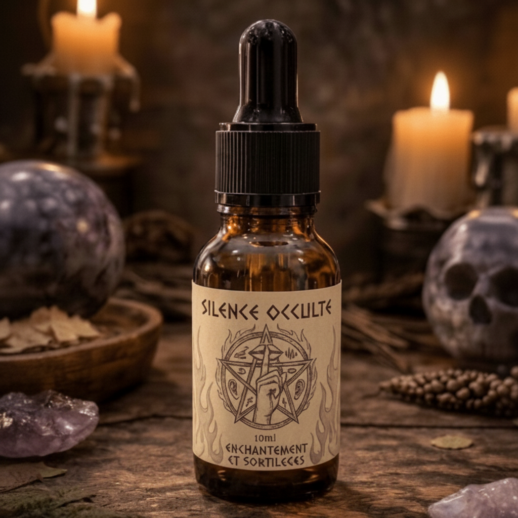 Huile magique – Silence Occulte 10ml Protection mentale • Neutralisation • Coupure des influences - Enchantement et Sortilèges