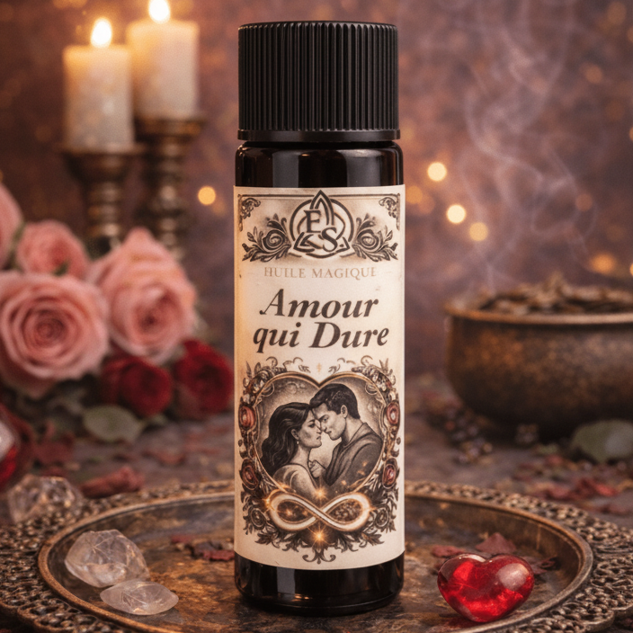 Huile rituelle – Amour qui dure (10 ou 15 ml) - Enchantement et Sortilèges