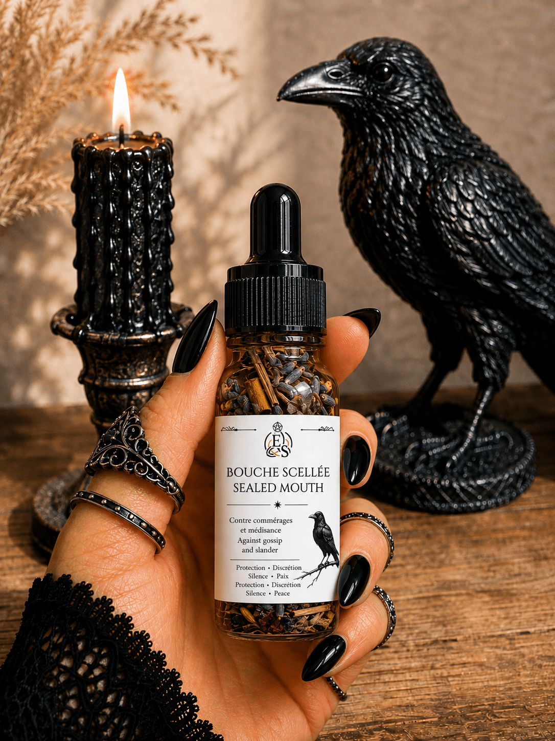 Huile rituelle Bouche Scellée - Enchantement et Sortilèges