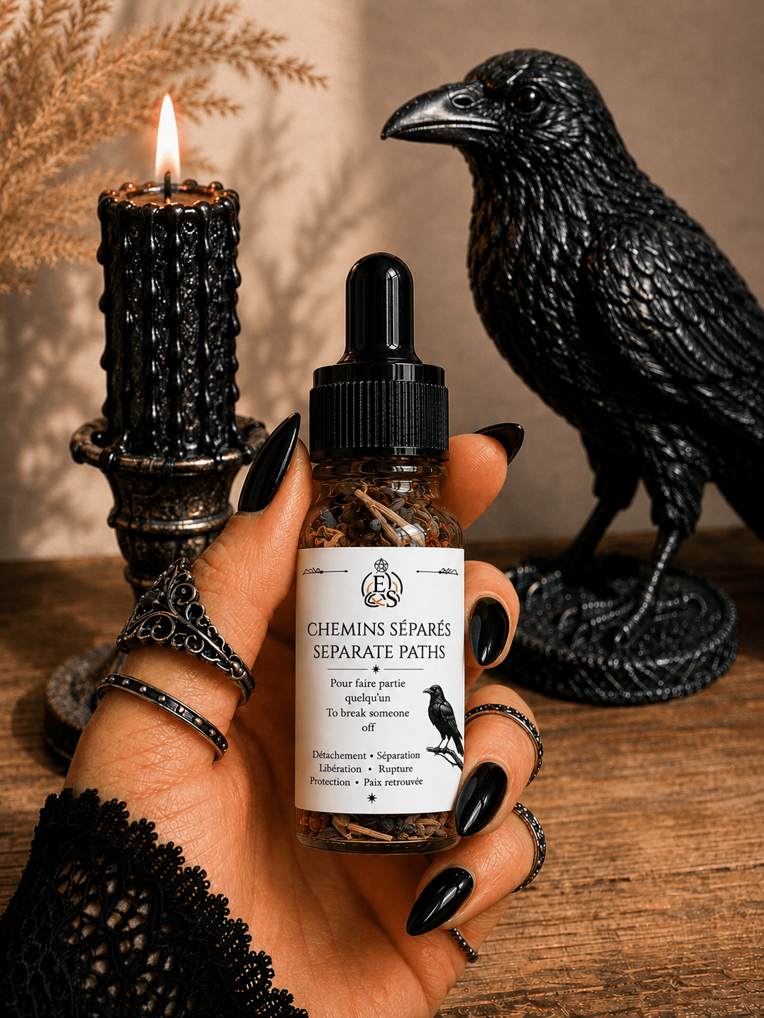 Huile rituelle Chemins Séparés - Enchantement et Sortilèges