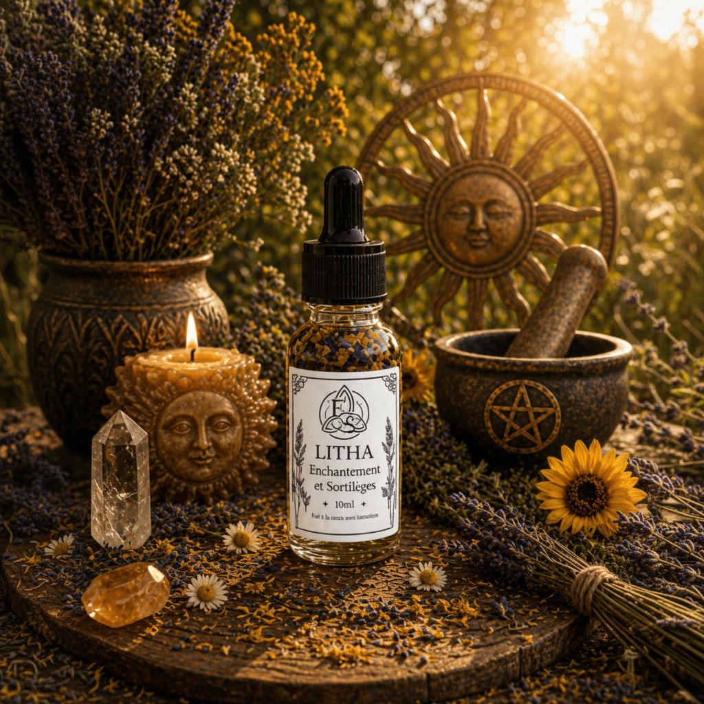 Huile Rituelle Litha – Énergie Solaire, Vitalité & Abondance - Enchantement et Sortilèges
