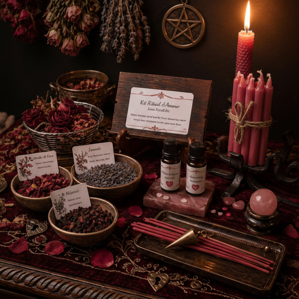 Kit Rituel d’Amour – Attraction, Passion & Lien Émotionnel - Enchantement et Sortilèges