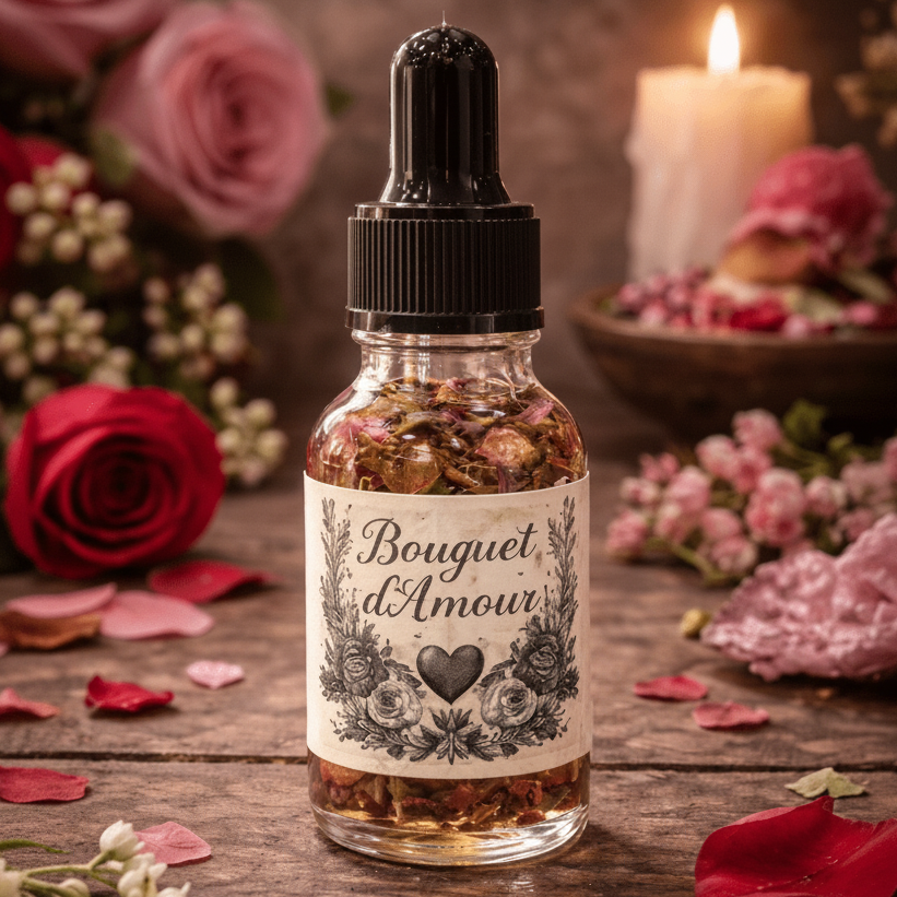 L’huile Bouquet d’Amour - Demande en mariage, union, renforcement des liens 10ml - Enchantement et Sortilèges