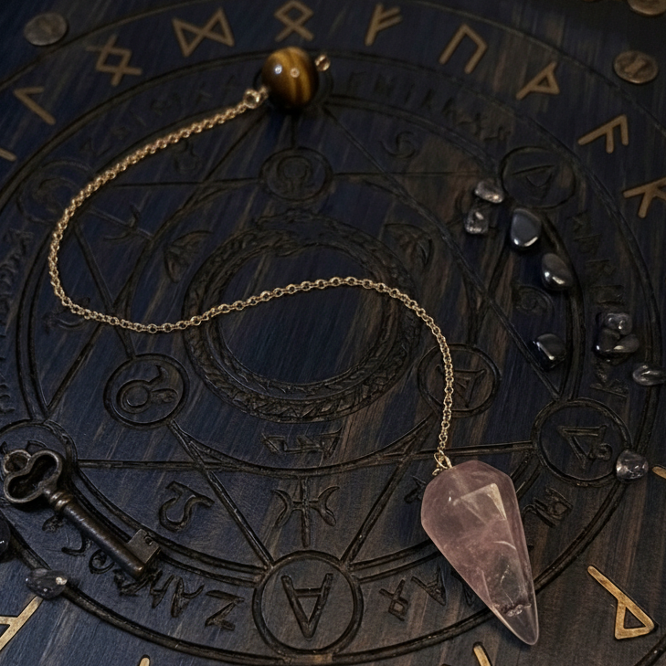 Pendule en Cristal – 8,6 pouces (Radiesthésie & Énergies) - Enchantement et Sortilèges