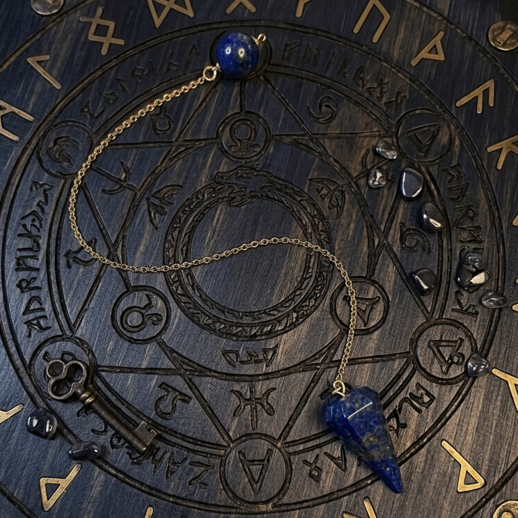 Pendule en Cristal – 8,6 pouces (Radiesthésie & Énergies) - Enchantement et Sortilèges