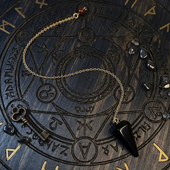 Pendule en Cristal – 8,6 pouces (Radiesthésie & Énergies) - Enchantement et Sortilèges