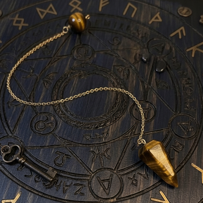 Pendule en Cristal – 8,6 pouces (Radiesthésie & Énergies) - Enchantement et Sortilèges