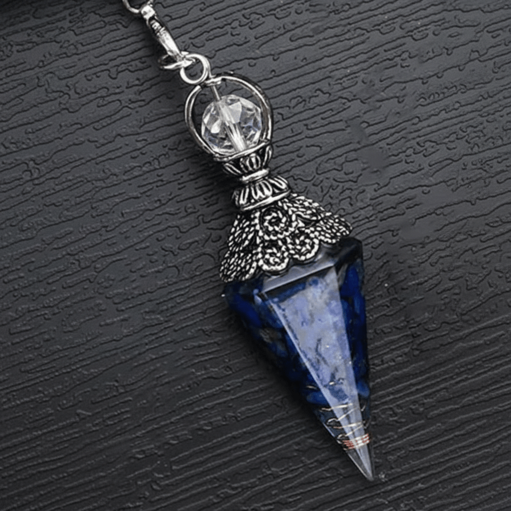 Pendule en orgonite et lapis-lazuli – Intuition, protection et équilibre énergétique - Enchantement et Sortilèges