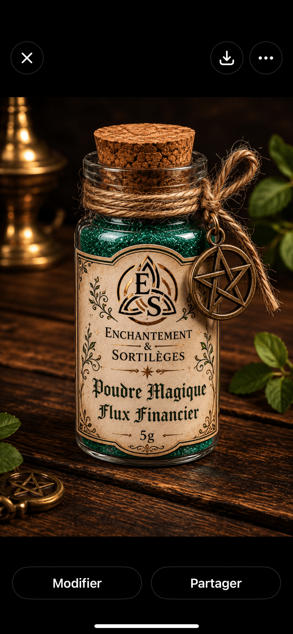 Poudre magique Flux financier - 5g - Enchantement et Sortilèges