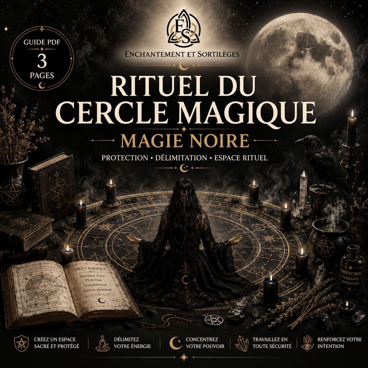 Rituel Cercle Magique de Magie Noire - PDF - Enchantement et Sortilèges