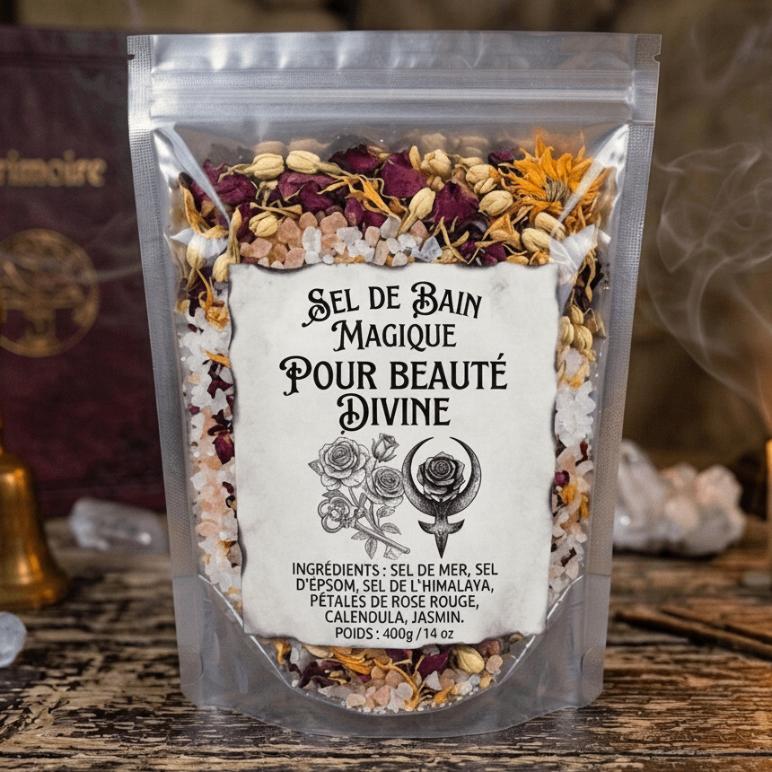 Sel de Bain Beauté Divine | Rituel Éclat & Amour de Soi (200g ou 400g) - Enchantement et Sortilèges