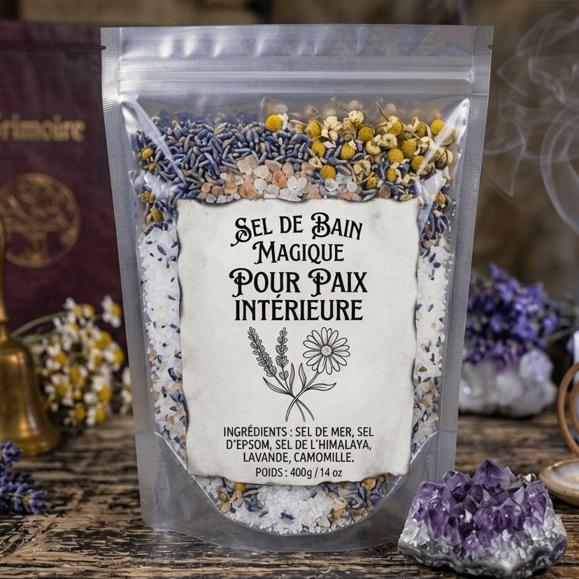 Sel de Bain Paix Intérieure | Rituel Calme & Sérénité (200g ou 400g) - Enchantement et Sortilèges